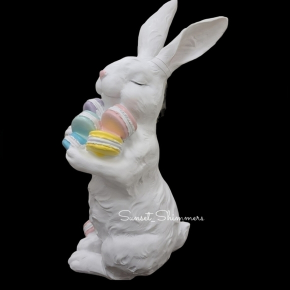 Tall 14.75" Easter Bunny Rabbit Macaron Cookies Figurine Statue Decor New - Picture 2 of 8